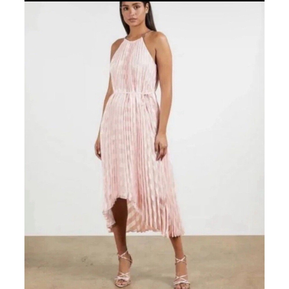 TED BAKER Women’s Sasski Pleated Maxi Dress Size 2 pink formal event gala